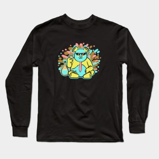 Colorful and happy drinking Panda Long Sleeve T-Shirt